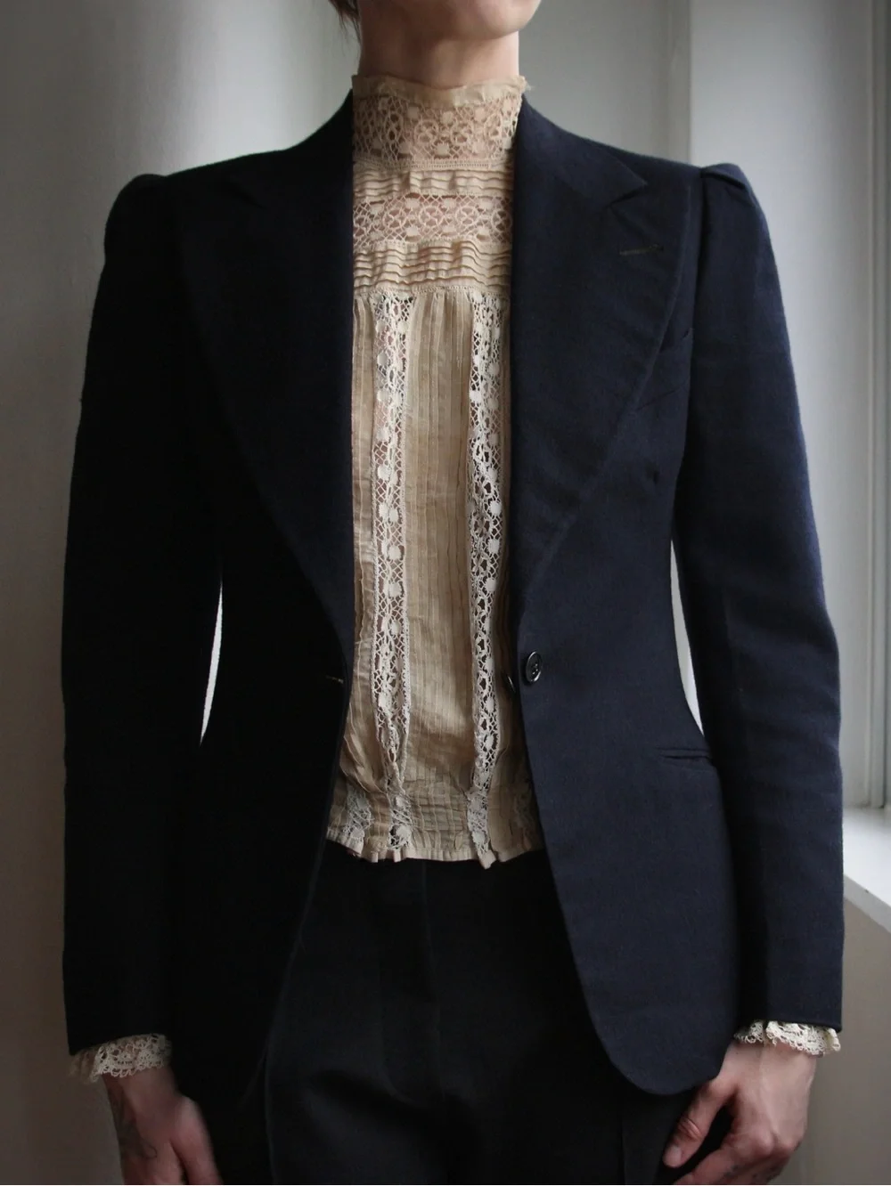 1930's Indigo Wool Tailored Blazer Jacket - Picture 4 of 8